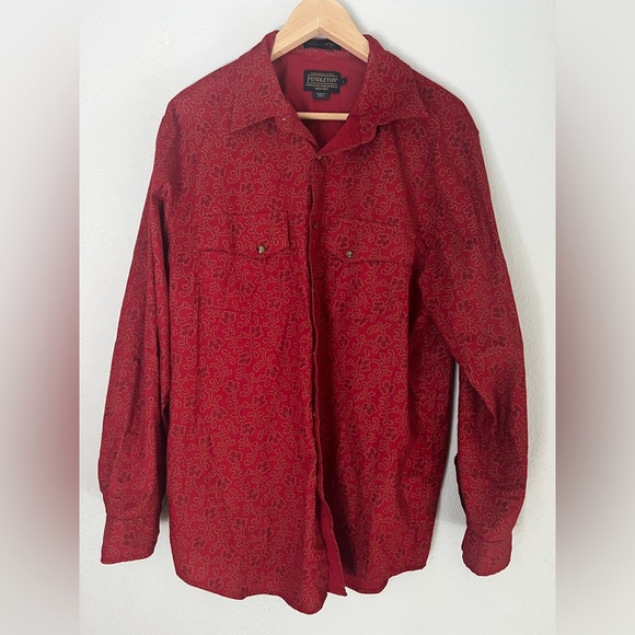 Pendleton Other - Pendleton Thomas K Western Snap Button Up Shirt Red Size Large